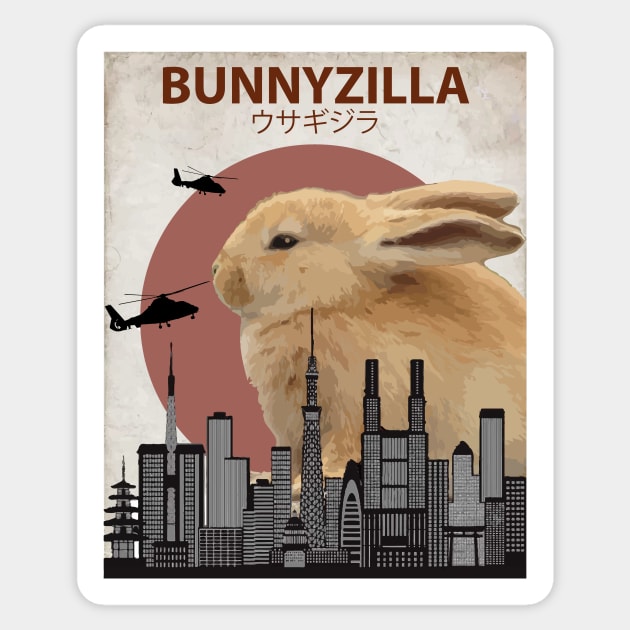 Bunnyzilla - Giant Bunny Rabbit Sticker by Animalzilla